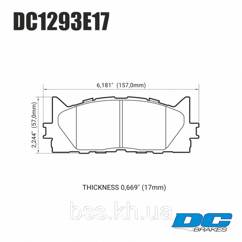 Колодки гальмівні передні DC1293E17 DC brakes RT.2, TOYOTA CAMRY 2007-2018