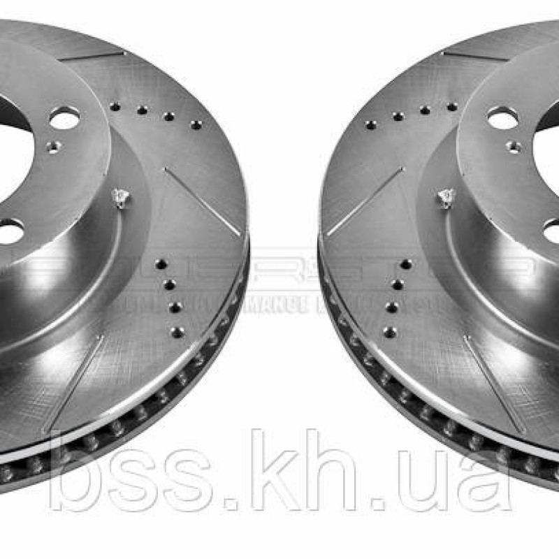 Диск гальмівний передній POWERSTOP JBR1312XPR перфорація + слот для Land cruiser 200 2008+