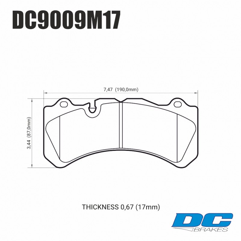 Колодки гальмівні DC9009M17 DC brakes Race Track, Brembo 6 поршнів тип J, N/PORSCHE 911 (997)