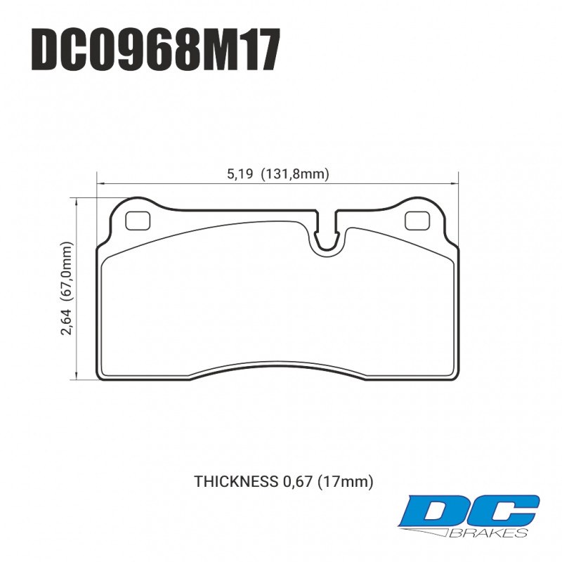 Колодки гальмівні DC0968M17 DC brakes Race Track, Brembo тип B, H, P/Rotora FC4 / Nissan GTR R35