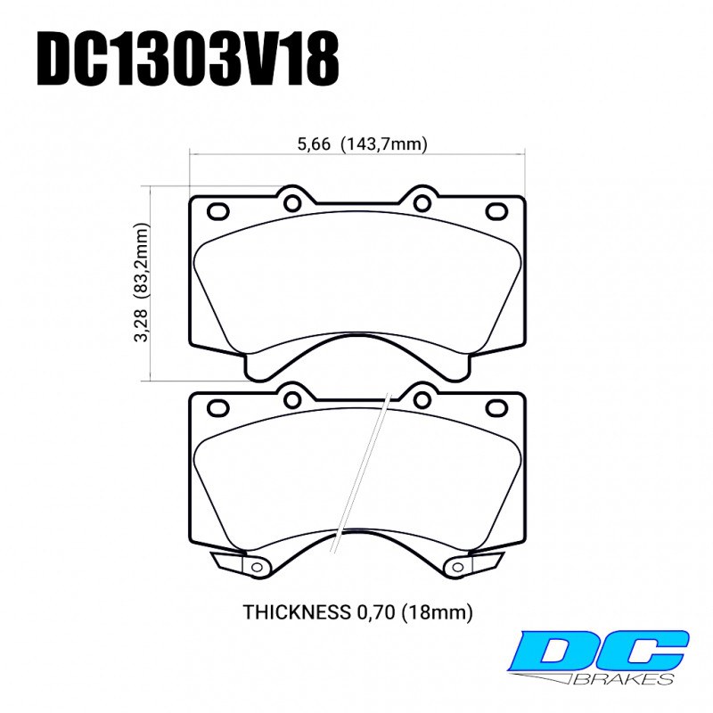 Колодки гальмівні передні DC1303V18 DC brakes Street HD, LEXUS LX570, LX450D, TOYOTA LC200 Tundra