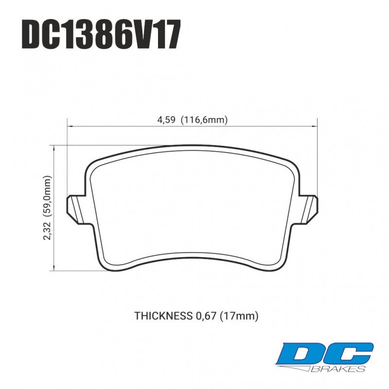 Колодки гальмівні задні DC1386V17 DC BRAKES STREET STR.S, AUDI A5, A4, Q5, A6, A7, A8