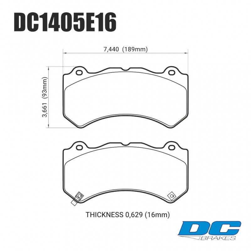 Колодки гальмівні передні DC1405E16 DC Brakes RT.2 Jeep SRT8 2012-2014, AUDI 4F RS6 (BREMBO)