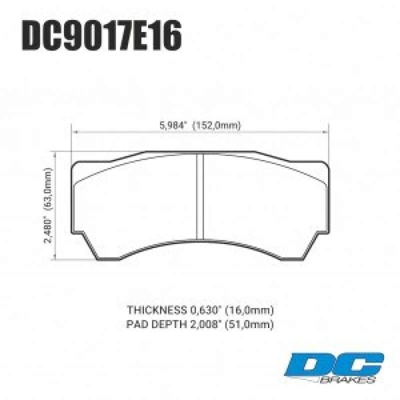Колодки гальмівні DC9017E16 DC Brakes RT.2 Alcon Monoblock 6 CAR97