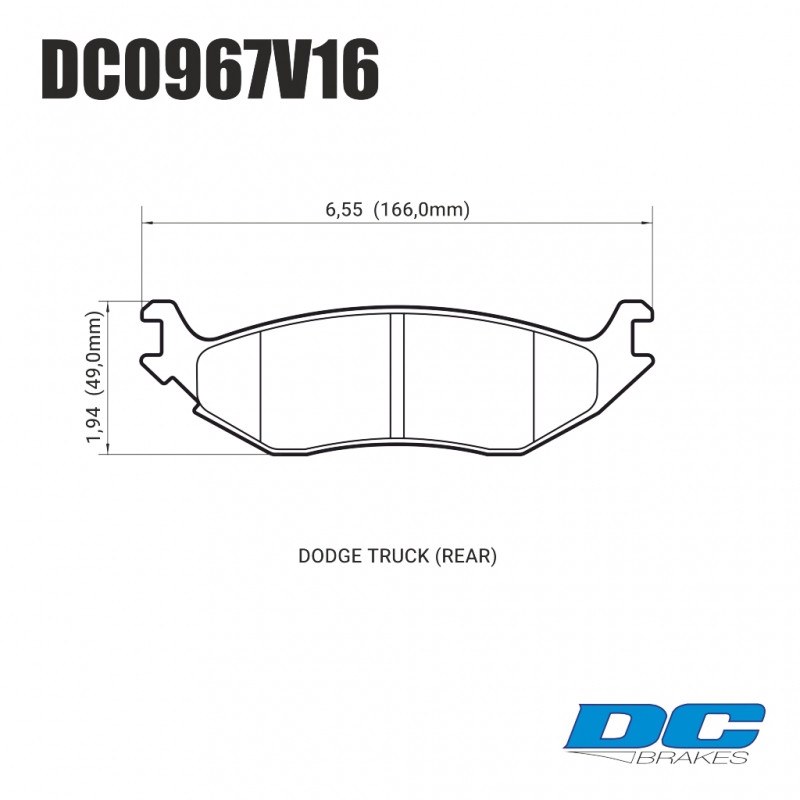 Колодки гальмівні задні DC0967V15 DC Brakes Street HD, DODGE RAM 1500, DURANGO