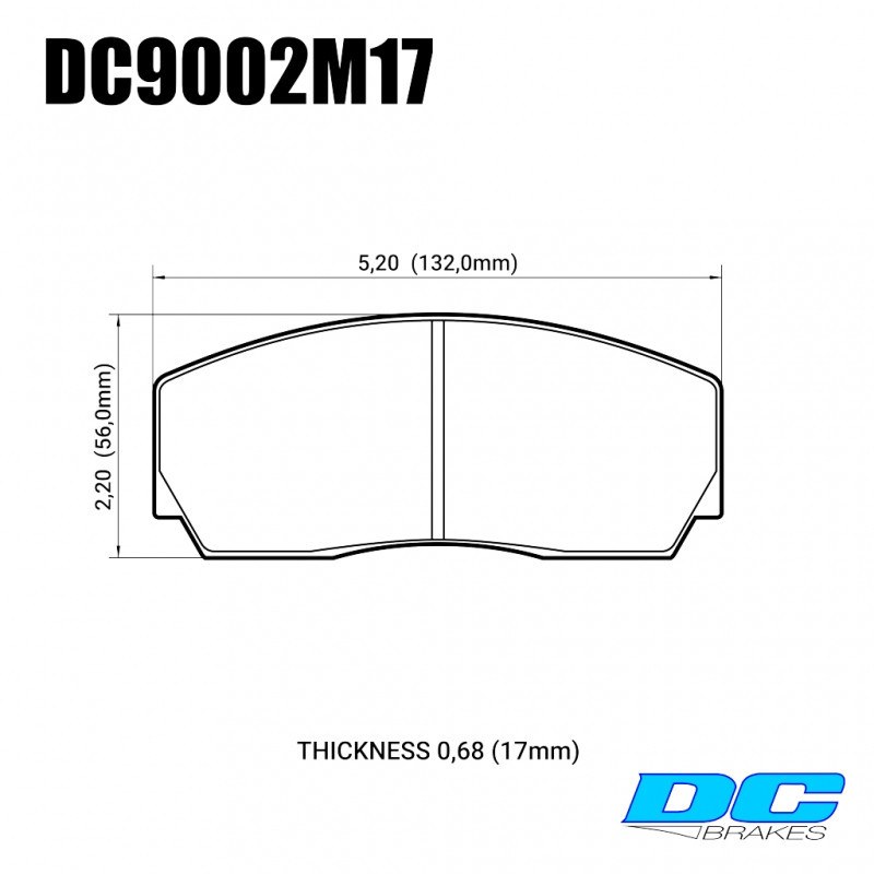 Колодки гальмівні DC9002M17 DC brakes Race Track, Proma 4 поршн. ТМ2.334, ТМ2.332, AP Racing, Rotora
