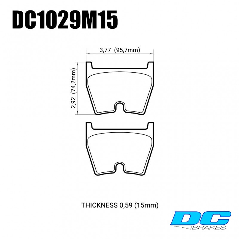 Колодки гальмівні DC1029M15 DC brakes Race Track, AUDI RS4, RS6, Brembo G (комплект 8 шт) / JBT FB8P