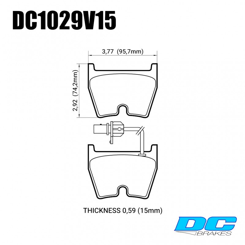 Колодки гальмівні DC1029V15 DC brakes Street STR.S, AUDI RS4, RS6, Brembo G (комплект 8 шт) JBT FB8P