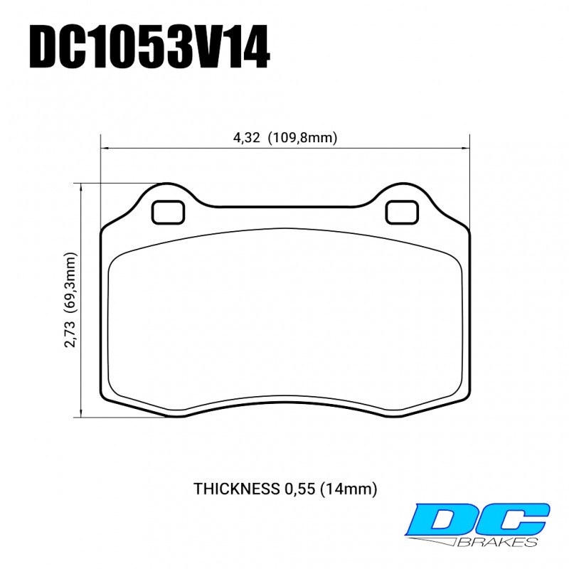 Колодки гальмівні DC1053V14 DC brakes Street STR.S, Brembo тип A, C, F; JBT CM4P1