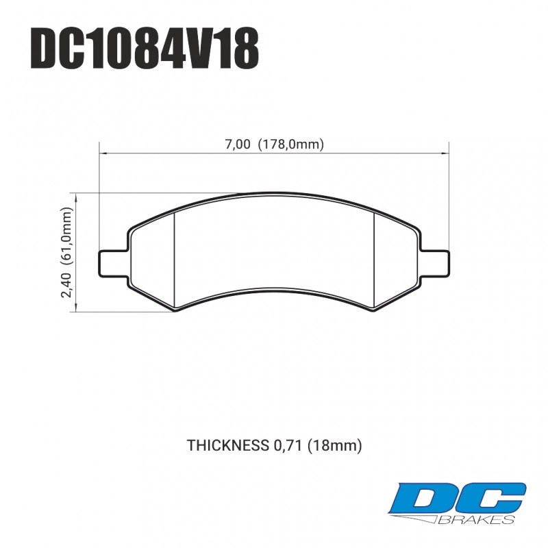 Колодки гальмівні передні DC1084V18 DC brakes Street HD, DODGE RAM 1500, DURANGO