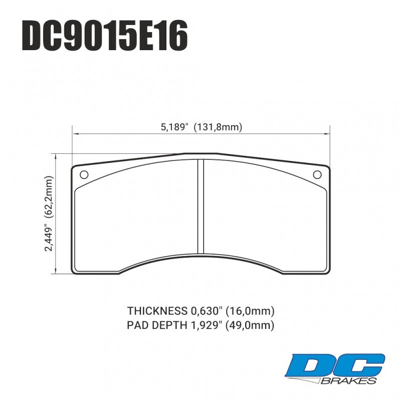 Колодки гальмівні DC9015E16 DC Brakes RT.2 Alcon, Wilwood, Brembo, JBT FB4P1