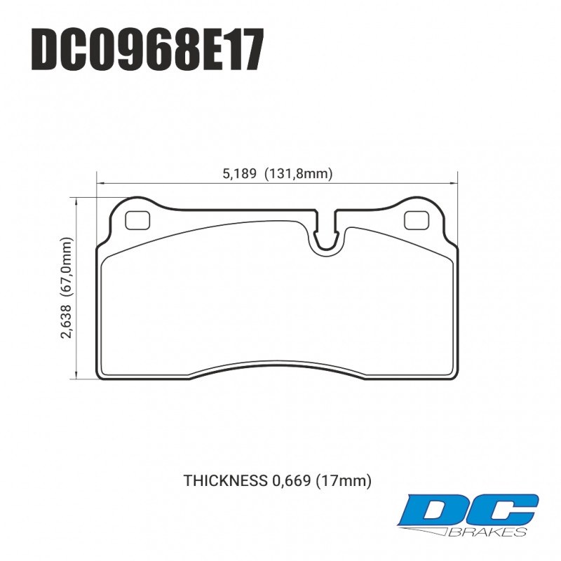 Колодки гальмівні DC0968E17 DC Brakes RT.2 Brembo тип B, H, P / Rotora FC4 / Nissan GTR R35