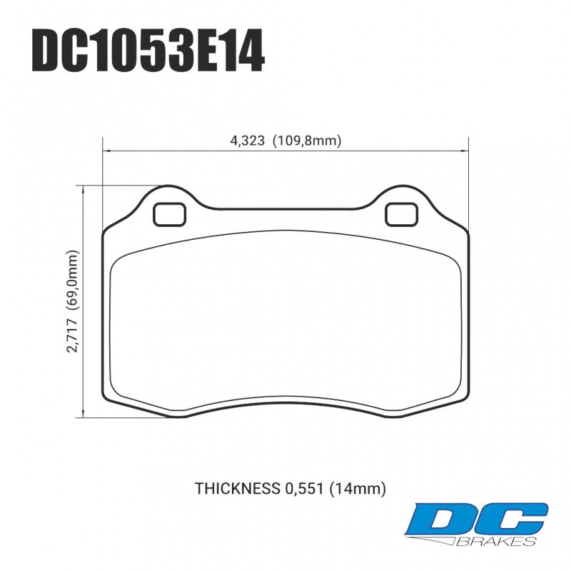 Колодки гальмівні DC1053E14 DC Brakes RT.2 Brembo тип A, C, F; JBT CM4P1