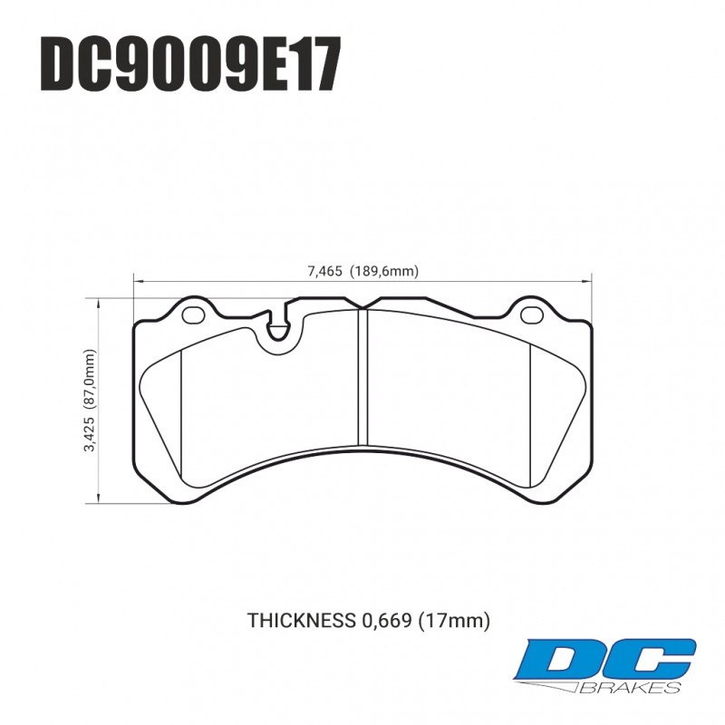 Колодки гальмівні DC9009E17 DC Brakes RT.2 Brembo 6 поршнів тип J, N / PORSCHE 911 (997)