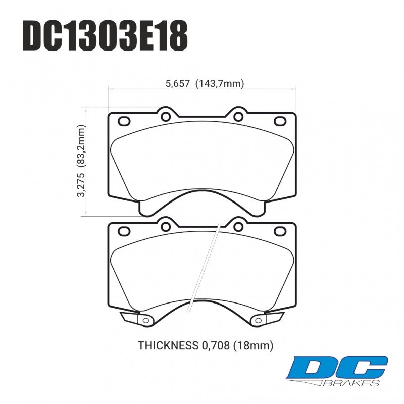 Колодки гальмівні передні DC1303E18 DC Brakes RT.2 LEXUS LX570, LX450D, TOYOTA LC200 Tundra Колодки гальмівні передні DC1303E18 DC Brakes RT.2 LEXUS LX570, LX450D, TOYOTA LC200 Tundra
