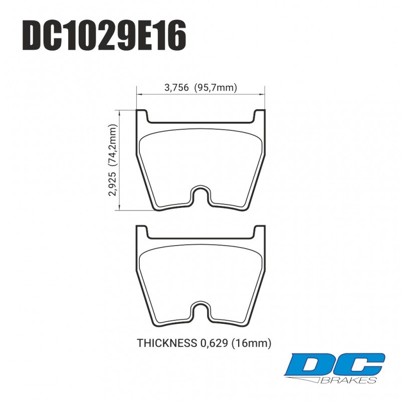 Колодки гальмівні DC1029E16 DC Brakes RT.2 AUDI RS4, RS6, Brembo G (комплект 8 шт) JBT FB8P