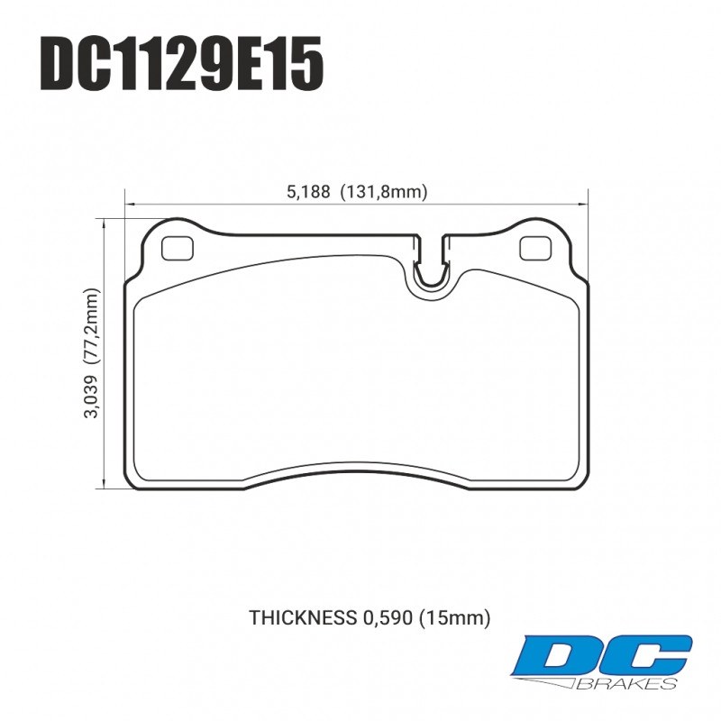 Колодки тормозные передние DC1129E15 DC Brakes RT.2 MMC LANCER EVO V-X; SUBARU WRX STI