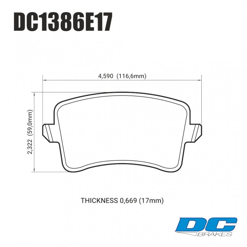 Колодки гальмівні задні DC1386E17 DC Brakes RT.2 AUDI A5, A4, Q5, A6, A7, A8