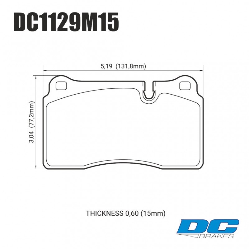 Колодки гальмівні передні DC1129M15 DC brakes Race Track, MMC LANCER EVO V-X; SUBARU WRX STI