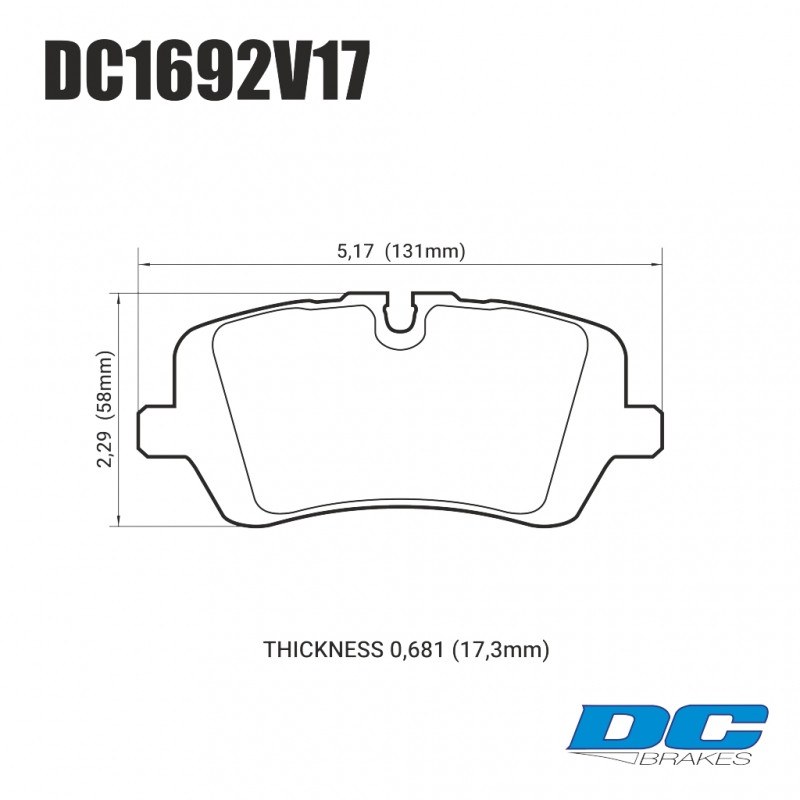 Колодки гальмівні задні DC1692V17 DC brakes Street STR.S, RANGE ROVER SPORT; IV; DISCOVERY V;