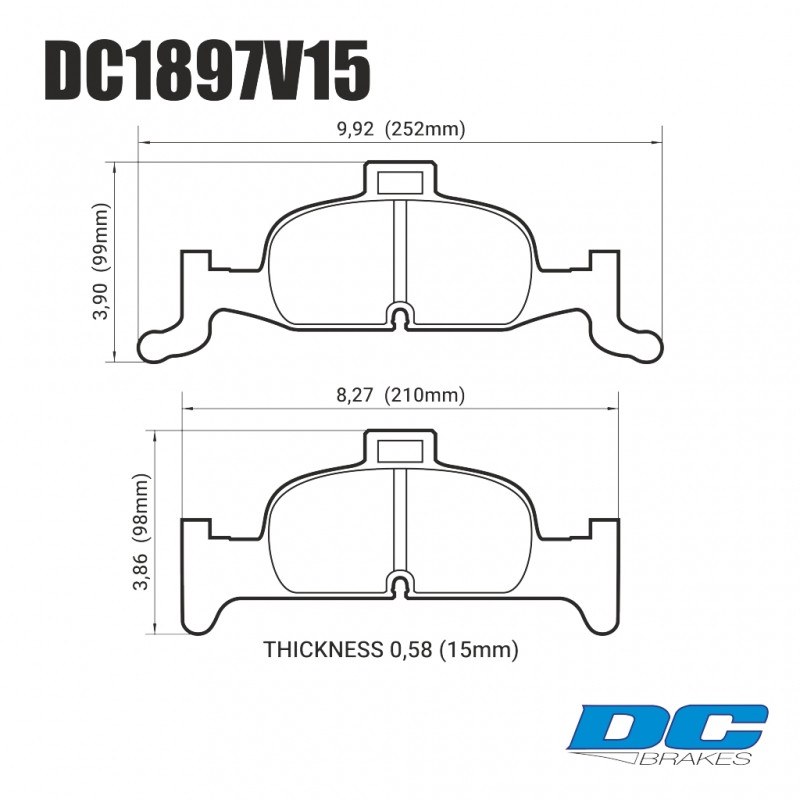 Колодки гальмівні передні DC1897V15 DC brakes Street STR.S, A4 B9; A5 F53; Q5 FYB; супорт ATE; Колодки гальмівні передні DC1897V15 DC brakes Street STR.S, A4 B9; A5 F53; Q5 FYB; супорт ATE;