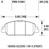Колодки тормозные Powerstop Z16-1654 ; Honda Accord 9 CR; HR-V