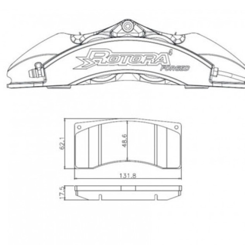 Гальмівні колодки Rotora H2 для супортів RF401, RF402, RF410, RF412-RF414, RF416, RF417 Гальмівні колодки Rotora H2 для супортів RF401, RF402, RF410, RF412-RF414, RF416, RF417