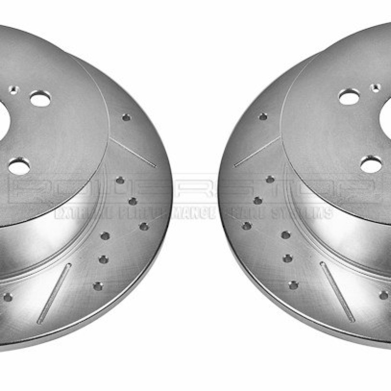 Диск тормозной задний POWERSTOP JBR1369XPR перфорация + слот для Toyota HIGHLANDER 2008-2014